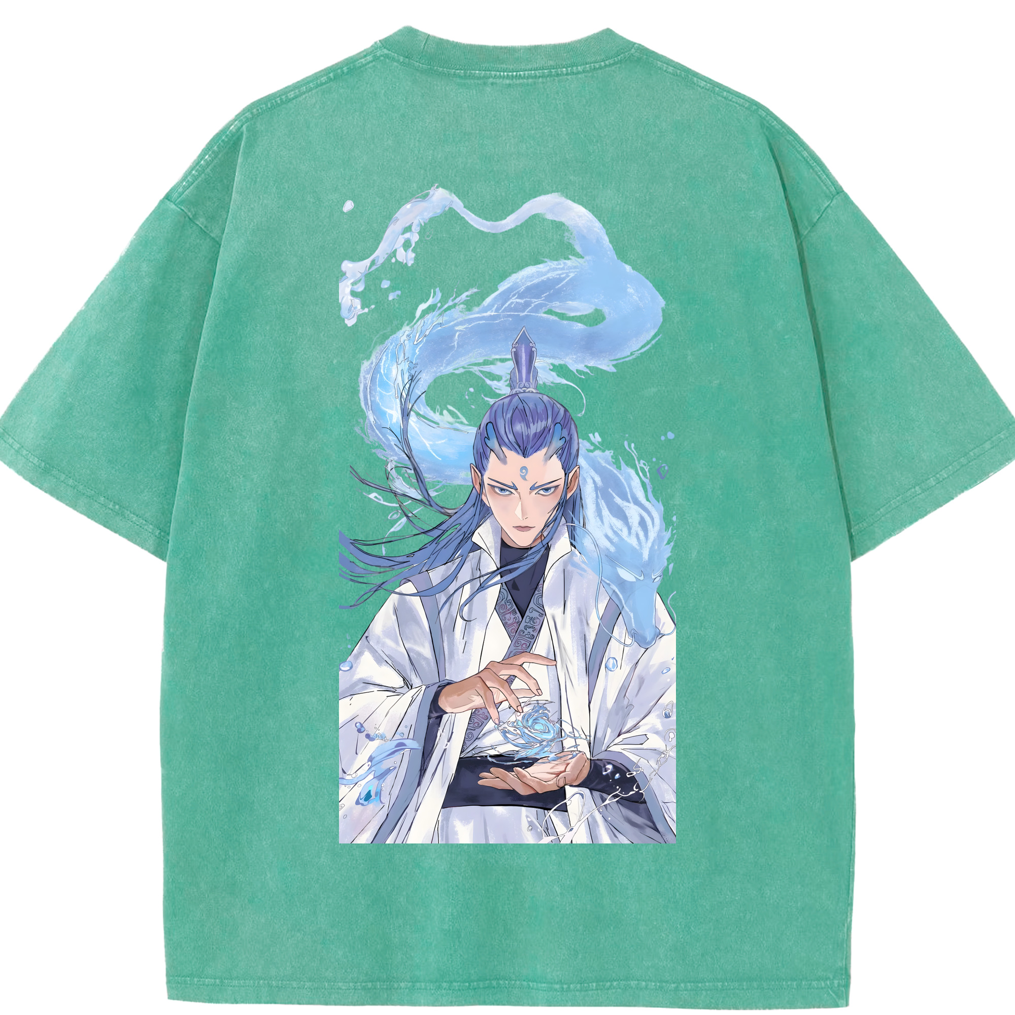 （画像用） Ne Zha 2 ナタ 魔童の大暴れ 綿100% ヴィンテージ風 半袖Tシャツ（背面プリント）